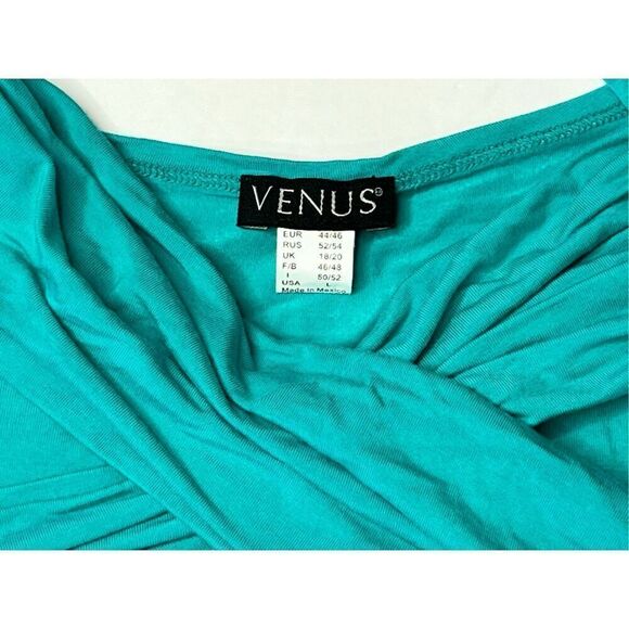 Venus Criss Cross Off the Shoulder Top Body Hugging Feminine Jersey LARGE Beach - Picture 4 of 11